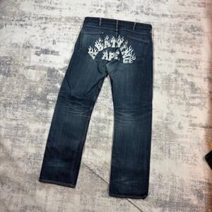 Authentic Bape 2000’s Flame Logo Jeans 36